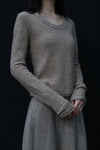 SWAYING 24 Autumn and Winter Low Round Neck Wool Bottoming Shirt SW-SW24AW1T22-TUO Camel SW24AW1T22